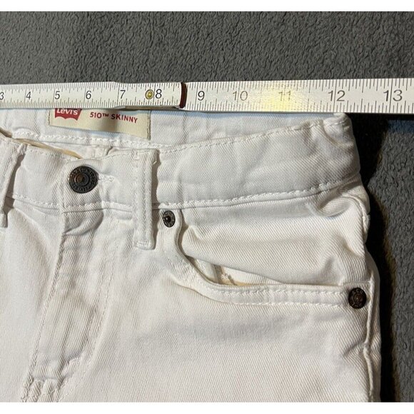 Levis 510 Boys Men’s Skinny Jeans 26x26 12R  Stretch White Denim Red Tab - Picture 5 of 12